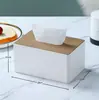 Caja de Pañuelos Lateral de Dos Compartimentos Caja de Almacenamiento al por Mayor Caja de Pañuelos para Hotel de Negocios Restaurante Se Puede Imprimir con Logo Publicitario Caja de Pañuelos de Papel