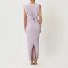 Vestido plisado de cuello en V estilo ins europeo y americano, diseño ajustado que ciñe la cintura, adelgazante, vestido de fiesta de noche transfronterizo Amazon