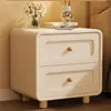 Mesita de noche estilo francés, madera maciza, blanca, para uso doméstico en el dormitorio, nuevo modelo 2026, gama alta, lujo ligero, mesita de noche pequeña estilo crema