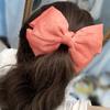 Horquilla para el pelo con lazo grande de tres capas, color rosa coreano, de satén, con resorte, para niña