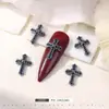 Estilo Oscuro Cruz Negra Circonita Arte de Uñas Pedrería Corazón Vintage Halloween Navidad Accesorios para Arte de Uñas Venta al por Mayor