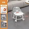Silla Pequeña de Respaldo Bajo de Acrílico 2024 para Hogar con Polea para Bebé Taburete Bajo Silla Transparente con Ruedas Universales Taburete para Niños