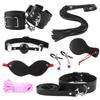 Sm Props Set Sexy de 8 Piezas de Cuero PU Set de Entrenamiento de Bondage Juguetes Sexuales para Pareja Mordaza de Boca Pinzas para Pezones