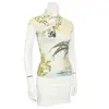Novo Top Assimetrico Retro Estilo Chinês com Estampa Floral, Manga Curta, Recortes Vazados e Gola Alta, Estilo Cheongsam Modificado com Design de Cintura Ajustada