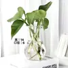 Florero Pequeño Fresco y Sencillo Flores de Vidrio Flores Secas Cultivo en Agua Sala de Estar Oficina en Casa Decoración Adornos Plantas Verdes