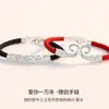 Pulsera de Pareja Maldición de Aro Estudiante Regalo para Amor a Larga Distancia para Hombres y Mujeres Pulsera de Aro Dorado Cuerda de Mano de Goku Mito Negro