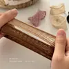 Elástico de Cabelo Elegante com Máscara Vazada para Mulheres, Estilo Coreano Alta Elasticidade Borracha Durável Corda para Rabo de Cavalo Baixo Coque Acessório de Cabelo