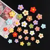 Flor de Cinco Pétalos Redondeada Esmerilada de Resina Accesorios Pequeños para Manualidades DIY Pegamento de Crema Fundas de Teléfono, Imanes de Refrigerador y Materiales para Hebillas de Zapatos