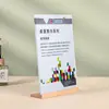 Cartões de Mesa Acrílicos em Forma de T Cuidadosamente Selecionados, Placas de Mesa A4 para Atacado, Marcadores de Mesa, Suportes de Exposição para Publicidade, Suportes de Exposição de Madeira, Etiquetas de Preço