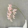 Flor artificial de jazmín de 3 pétalos, flor falsa colgante, decoración para accesorios de fotografía de bodas en morado, azul, rosa y verde