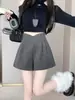 Shorts de Lantejoula Cintura Alta Perna Larga Feminino 2026 Outono/Inverno Novo Estilo Versátil Tamanho Grande Lã Casual Justo na Cintura Solto Bootcut Calça