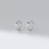 Hebilla de Pendiente Nudo de Cuerda Incrustada con Diamante de Plata de Ley S925 Nalan Estilo Retro Artístico Sentido de Diseño de Nicho Pendientes de Temperamento M08175