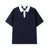 Primavera y verano nuevo 230g algodón perla media cremallera polo para hombre marca tendencia holgado color contraste manga corta camisa para amantes de Paul
