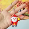 Chaveiro Série Papai Noel de Borracha Macia 3D Desenho Animado Pingente de Sacola de Presente Criativa de Feriado Caixa Surpresa