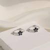 S999 Plata de Ley para Pie Flor Pétalo Hebilla de Oreja Mujer Fresca Pequeña Elegante Nicho Diseño Avanzado Lujo Ligero Pendientes de Gota de Pegamento Venta al por Mayor