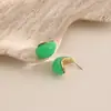 Pendientes de botón Ovalados de Resina con Gradiente Retro de Lujo Ligero para Cara Ancha, Pendientes de Moda para Influencers, Pendientes de Alto Nivel para el Viaje Diario, Pendientes con Temperamento para Mujer