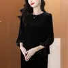 Garantía de Calidad Agradable para la Piel Cómodo Reductor de Edad Tallas Grandes para Mamás Favorecedor Nuevo Estilo Top Camiseta Adelgazante Camisa de Primavera y Otoño Camisa de Otoño para Mujer