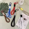 Chaveiro Colorido Cordão Mosquetão Trançado Boneco Corda de Mão Boneco de Pelúcia Acessórios para Bonecas Corda de Fita