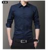 Camisa Blanca de Manga Larga para Hombre Casual Primavera y Otoño 5618 Estilo Coreano Nueva Tendencia Color Sólido Estilo Pulgada Camisa Atractiva para Hombre
