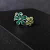 Anillo de flor de epoxi verde temperamento femenino celebridad de internet alto sentido súper ventas exquisito anillo de flor de cinco pétalos venta al por mayor de fábrica