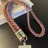 Cordón para Teléfono Trenzado de Cuerda Larga Diagonal Transversal, Cuerda Tejida de Tres Hilos Estilo Cola de Caballo, Resistente y Duradero, Se Puede Usar como Correa para el Hombro o Cadena para Colgar