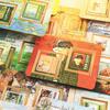 Marcapáginas magnético de 5 cm, cuadrado, creativo, con pintura de fama mundial, estilo retro, de Monet y Van Gogh, clip para página de libro