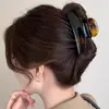 Estilo Minimalista Marrom Presilha de Cabelo Concha Feminina Gigante Capaz Grampo Tubarão de Cabelo Simples Presilha de Fixação Mori Ins