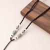Cordón trenzado ajustable hecho a mano para collar, colgante de ágata de cristal, joyería de jade esmeralda.