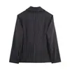 Comércio Exterior Transfronteiriço Roupas Femininas Outono 2025 Estilo Europeu e Americano Blazer de Botão Único com Listras Finas para Mulheres C4250851