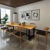 Conjunto de mesa e cadeira de biblioteca madeira maciça mesa de escritório simples e elegante mesa de conferência para 6 pessoas mesa de computador mesa de leitura