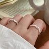 Anillo Abierto Trenzado Retorcido Holdup de Plata de Ley 925 Ajustable para Mujer Estilo Ins Trendy Japonés y Coreano Moda Distintivo Versátil