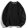 Nova Camiseta de Manga Longa de Outono Masculina Suéter Pesado Camisa Base Masculina Tendência Gola Redonda Gola Alta Suéter Falso de Duas Peças para Homem