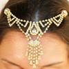 Tocado geométrico transfronterizo europeo y americano, moda vintage con borlas de diamantes de imitación, colgante, cadena para el cabello en la frente, cadena para el cabello 06