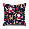 Fronteiriço Novo Capa de Almofada de Natal Simples Capa de Almofada Estampada de Feriado Algodão e Linho Decoração de Casa Capa de Almofada para Sofá