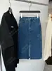 [Recomendación Destacada] Yuran 26 Nuevo Estilo de Principios de Otoño, Mismo Estilo que Blogueros Populares, Falda de Mezclilla de Cintura Alta a la Rodilla con Abertura Delantera