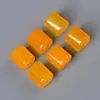 Contas Cilíndricas de Calcedônia Amarela de Corte Reto, Calcedônia Amarela Gelo Tubo Reto de Furo Grande Pulseira Colar DIY, Rocha de Quartzo Jade Colecionável Atacado