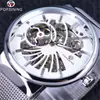 Nuevo Producto Forsining Moda Masculina Casual Simple Correa de Malla Tejida Resistente al Agua Reloj Mecánico Manual Provincia de Guangdong