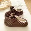 Nuevos estilo 2026, pantuflas de algodón cálidas para exteriores con forma de mariposa grande para mujer, antideslizantes, forradas de felpa, adecuadas para uso posparto