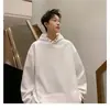 Sudadera con capucha blanca retro americana para hombre, primavera y otoño, corte limpio, moderna, holgada, casual, versátil, prenda exterior, sudadera con capucha
