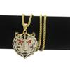 Comércio exterior novo colar hip-hop colar de cabeça de tigre moda europeia e americana fabricantes de colar de liga de diamante atacado