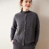 Cardigan feminino Loose Slimming Commuter outono e inverno cashmere engrossado jaqueta de malha