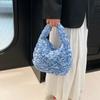 Bolsa Temperamento, Textura Macia, Bolsa de Ombro Feminina de Grande Capacidade, Bolsa Nuvem Puff Casual para Deslocamento, Nova Bolsa Plissada Japonesa e Coreana