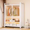 Armário de Armazenamento Simples de Montar para Apartamento Pequeno Guarda-Roupa de Aço para Casa Quarto Armário de Armazenamento à Prova de Poeira Quarto de Aluguel Cabideiro