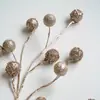 Plata Champán Esquejes de Fruta Decoraciones Navideñas Decoración de Árbol de Navidad Decoración de Bayas con Lentejuelas de Espuma Simulada