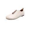 Cómoda textura de fondo suave llena de zapatos de leche de piel de oveja primavera 2025 zapatos planos de cuero pequeños de punta redonda zapatos de cuero de boca profunda para mujer