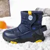 Botas de nieve para niños para niños, forradas de felpa y engrosadas, para invierno de niñas, antideslizantes, resistentes al desgaste, con suela de acero, zapatos de algodón cálidos para exteriores, estilo Noreste