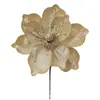 Venta al por mayor del fabricante, colores personalizables, brillante, arreglo de flor de pétalos multicapa para decoración DIY, flores de magnolia de Navidad artificiales