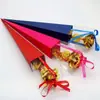 Regalo del Día de la Madre ramo de rosas en una caja de regalo con ventana, Regalo del Día del Maestro, Regalo creativo de rosa con papel de oro para el Día de San Valentín