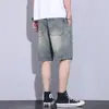 Pantalones Cortos de Mezclilla para Hombre Verano 2026, Pantalones Trendy Versátiles de Corte Holgado Estilo Coreano, Pantalones Cortos de Mezclilla de Longitud Media Estilo Ins