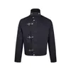 Chaqueta de Solapa Desestructurada con Hebilla de Avión Desgastada para Hombres y Mujeres, Chaqueta Corta de Trabajo Retro Americana de Primavera, Traje de Vuelo de Marca de Moda